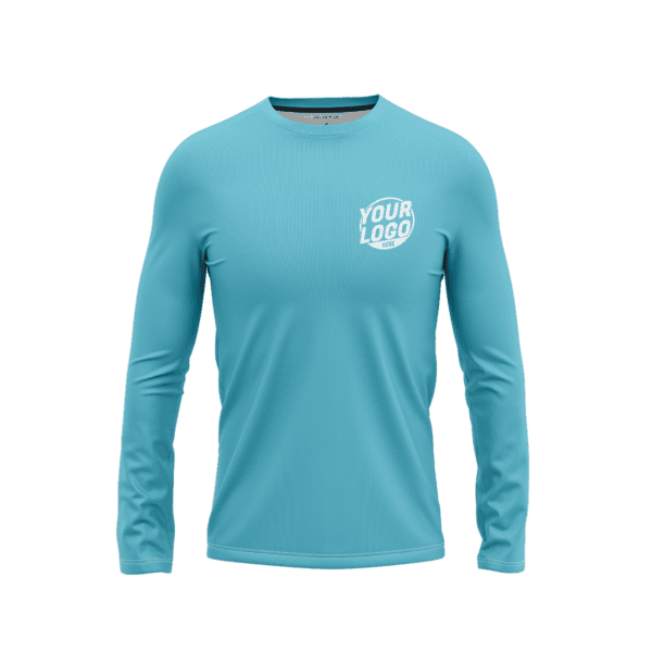 Custom Aqua Long Sleeve Shirt