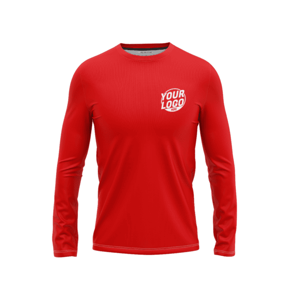 Custom Red Long Sleeve Shirt