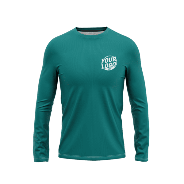 Custom Teal Long Sleeve Shirt