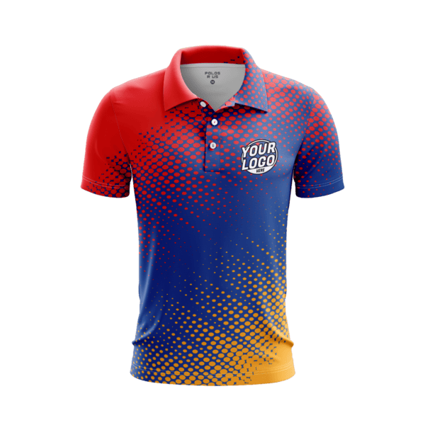 Custom Sapphire Grid Polo Shirt